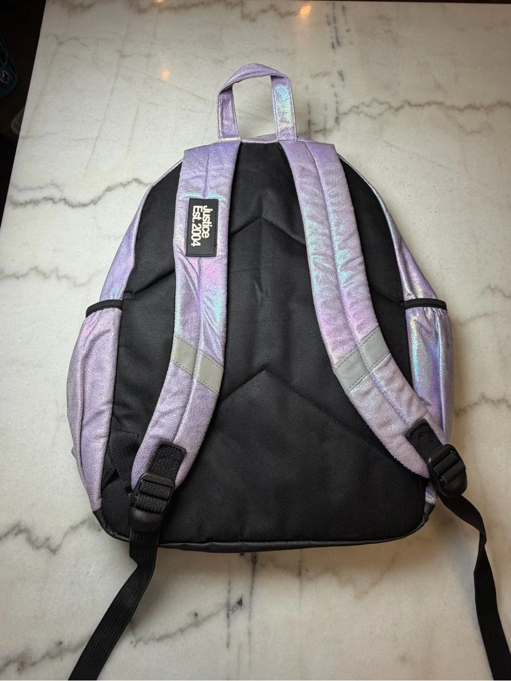 Justice Holographic Purple Kids Backpack